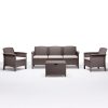 Set de mobilier de gradina Venus cu 5 locuri, culoare cappuccino