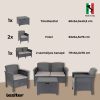Set de mobilier de gradina Venus cu 4 locuri, culoare cappuccino