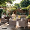 Set de mobilier de gradina Venus cu 4 locuri, culoare cappuccino