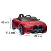 Masina electrica BMW i4 decapotabila rosie