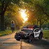 Masina de politie electrica Dodge neagra