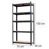 Raft rezistent 150x70x30 cm 150 kg negru