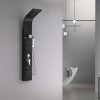 Panou de dus cu hidromasaj Alegro Black, otel inoxidabil