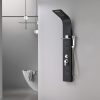 Panou de dus cu hidromasaj Alegro Black, otel inoxidabil