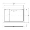 Cadita de dus acrilica asimetrica OSKAR100 100x80x5,5 cm