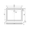 Cadita de dus patrata universala Oskar, 90x80x5,5 cm, design jos