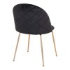 Scaun de masa Geneve negru-alama
