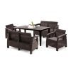 Set de mobilier de gradina Corfu Fiesta III cu masa Futura maro