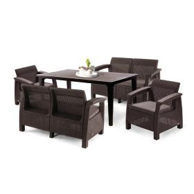 Set de mobilier de gradina Corfu Fiesta III cu masa Futura maro