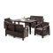 Set de mobilier de gradina Corfu Fiesta III cu masa Futura maro