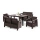 Set de mobilier de gradina Corfu Fiesta III cu masa Futura maro