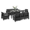 Set de mobilier de gradina Corfu Love max duo cu masa Futura grafit