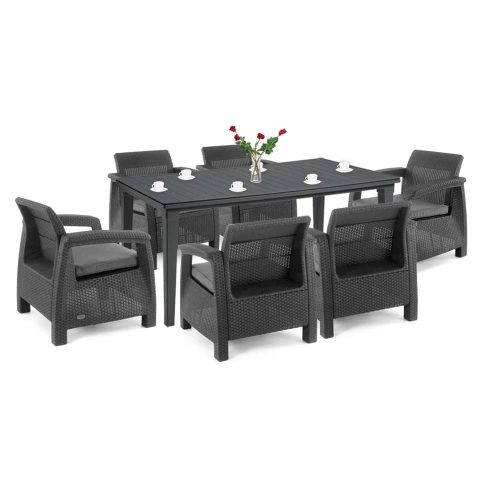 Set de mobilier de gradina Corfu Big Duo cu masa Futura, grafit