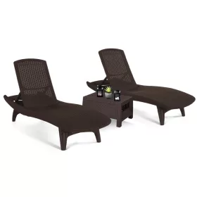 Set sezlonguri de gradina Pacific Duo Corfu cu masa maro