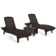 Set sezlonguri de gradina Pacific Duo Corfu cu masa maro