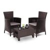 Set mobilier de gradina pentru balcon Corowa, maro
