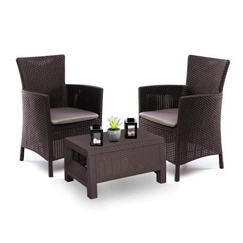 Set mobilier de gradina pentru balcon Corowa, maro