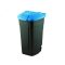 Cos de gunoi selectiv cu roti Negru/Albastru 110L