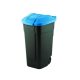Cos de gunoi selectiv cu roti Negru/Albastru 110L