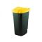 Cos de gunoi selectiv cu roti, negru/galben, 110L