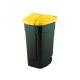 Cos de gunoi selectiv cu roti, negru/galben, 110L