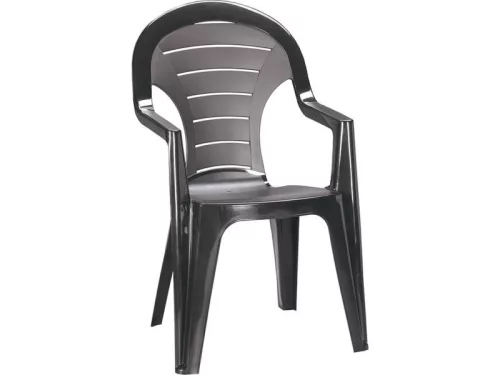 Scaun de gradina din plastic Bonaire, culoare grafit