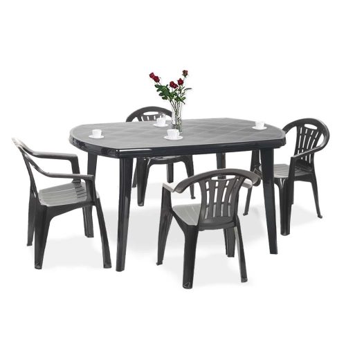 Set de mobilier de gradina Elma 4-1 in culoarea grafit