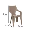 Scaun de gradina Dante din plastic cu spatar inalt si cotiere cappuccino