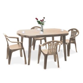Set de mobilier de gradina Elma 4-1 in culoarea cappuccino