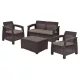 Set de mobilier de gradina Corfu box set, culoare maro, cu perne taupe calde
