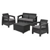 Set de mobilier de gradina Corfu Box set, culoare grafit, cu perna gri deschis