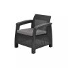 Set de mobilier de gradina Corfu Box set, culoare grafit, cu perna gri deschis