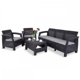 Set de mobilier de gradina Corfu Love duo in culoarea grafit