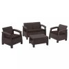Set de mobilier de gradina Corfu, culoare maro, cu perne taupe calde