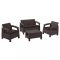Set de mobilier de gradina Corfu, culoare maro, cu perne taupe calde