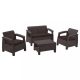 Set de mobilier de gradina Corfu, culoare maro, cu perne taupe calde