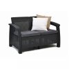 Set de mobilier de gradina Corfu, culoare grafit, cu perne gri deschis