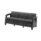 Canapea Corfu love seat max, culoare grafit, cu perna gri deschis