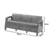 Canapea Corfu love seat max, culoare grafit, cu perna gri deschis