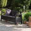 Canapea Corfu love seat max, culoare grafit, cu perna gri deschis