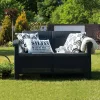 Canapea Corfu, culoare grafit, cu perna gri deschis