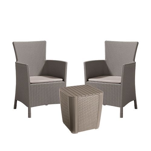 Set de mobilier de gradina pentru balcon Iowa II cu masa in culoarea cappuccino
