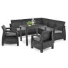 Set de mobilier de gradina Corfu Relax duo cu masa de cvartet melodic grafit