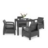Set de mobilier de gradina Corfu Fiesta II cu 4-1 locuri, culoare grafit