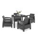 Set de mobilier de gradina Corfu Fiesta II cu 4-1 locuri, culoare grafit