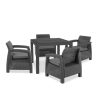 Set de mobilier de gradina Corfu Fiesta II cu 4-1 locuri, culoare grafit