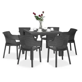 Set mobilier de gradina Evody Quartet 6-1, grafit