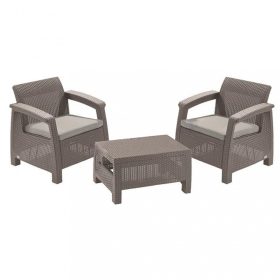 Set de mobilier de gradina Corfu Weekend, culoare cappuccino, cu perna nisip