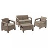 Set mobilier de gradina Corfu, culoare cappuccino, cu perna nisip