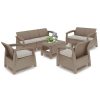 Set mobilier de gradina Corfu max set, culoare cappuccino, cu perna nisip